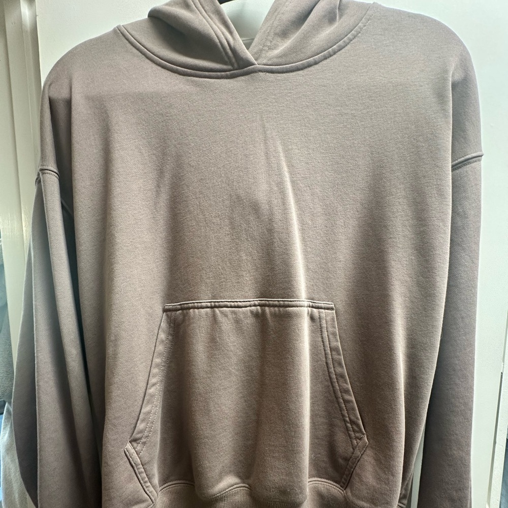 Fabletics Year Round Terry Hoodie with Front Pocket, Taupe